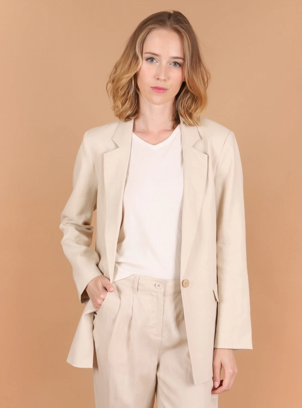 Jackets for women - Linen Jacket - Estheme Cachemire