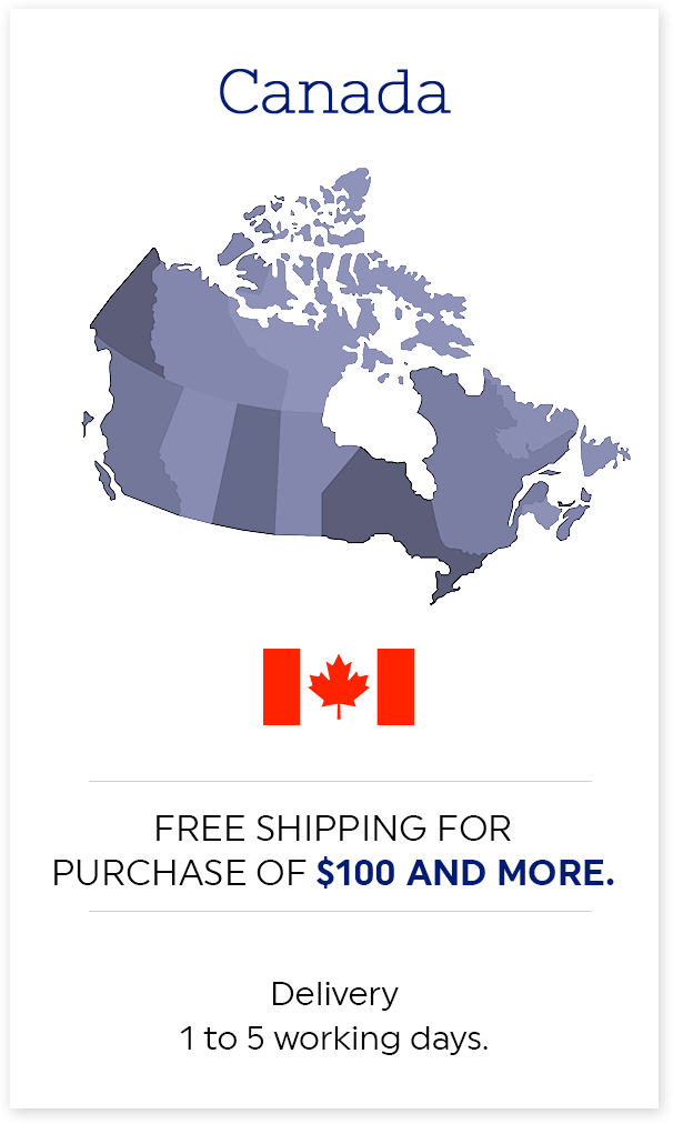Canada - Free shipping - Delivery 1 to 5 working days