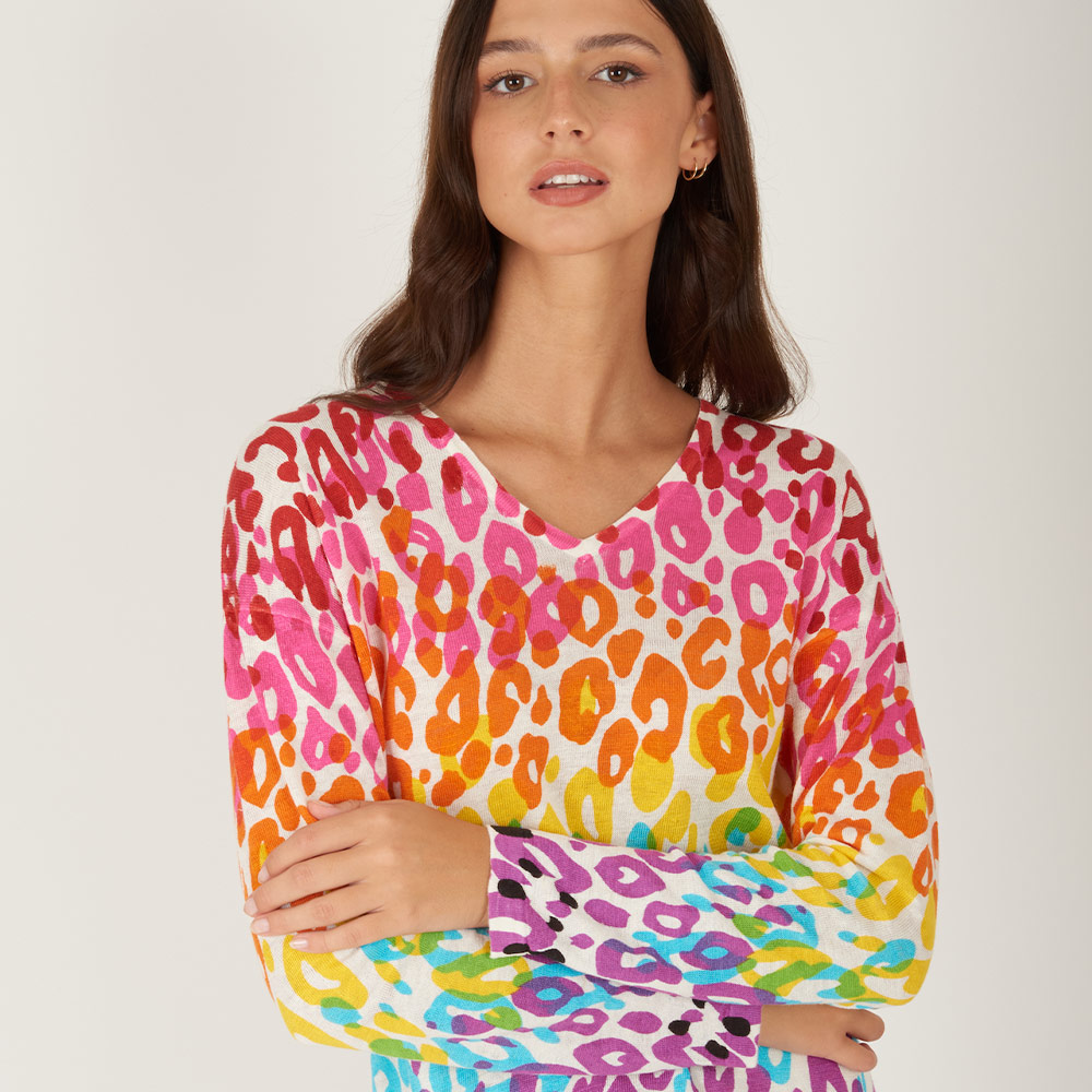 Sweater V-NECK LINEN SWEATER - Discount 0%