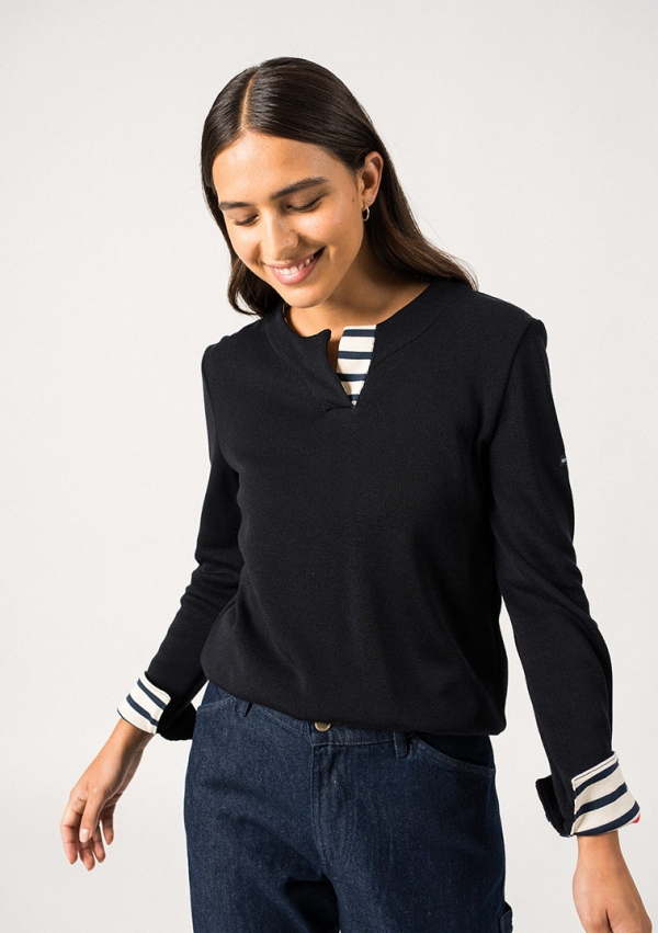 Clothing Near Me Pull SAINT-JAMES Bretagne Marine/Gris Cap