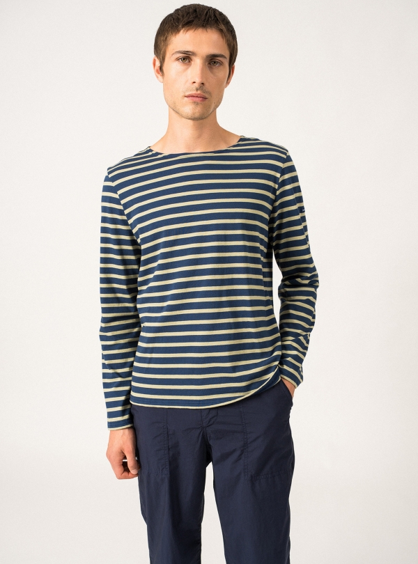 Tシャツ・カットソー SAINT JAMES Embroidered cotton t-shirt (9863 ECRUMARINE) Jourdain_9858_XH-MARINE-