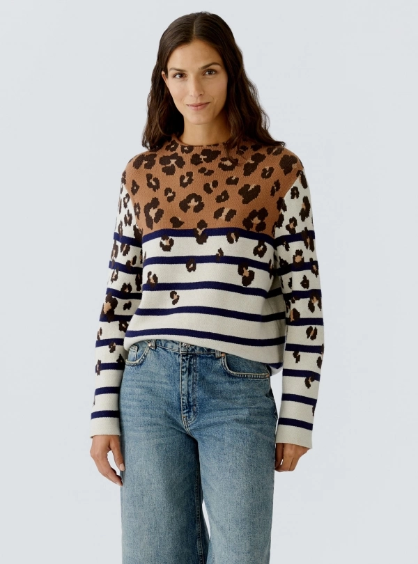 Chandails pour femme - Pull Imprimé Léopard - OUI