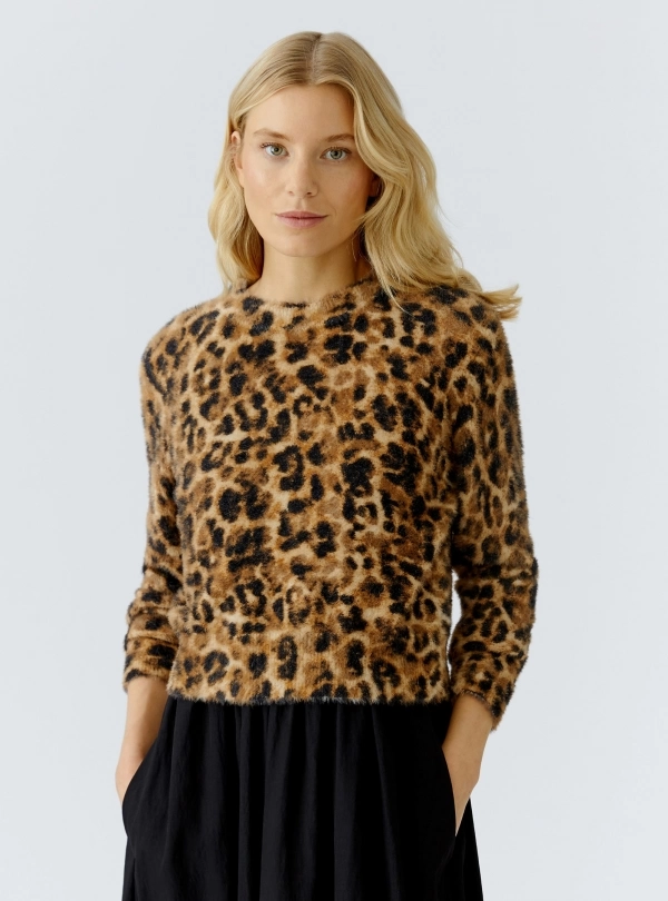 Chandails pour femme - Pull Court Léopard - OUI