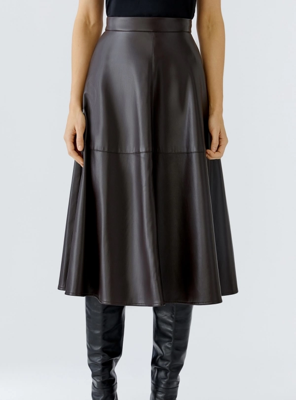 Jupes pour femme - Jupe En Cuir Végane - OUI