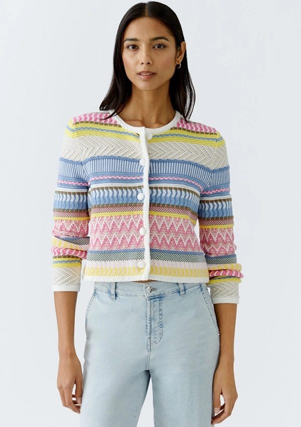 Cardigans / Vestons pour femme - Veston Court Rayé - OUI
