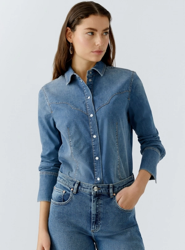 Chemisiers pour femme - Chemisier en denim - OUI