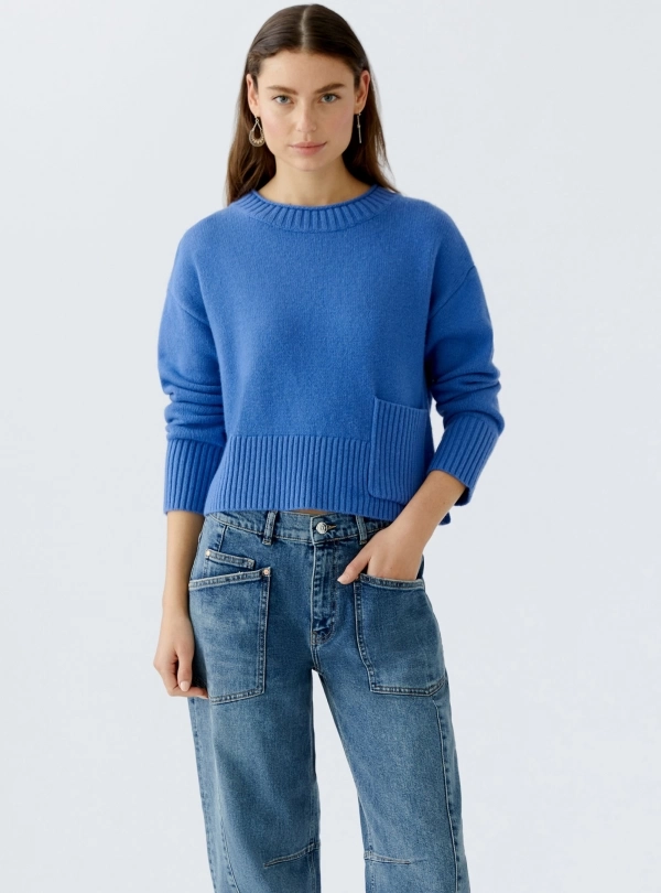Sweaters for women - Rib Pocket Sweater - OUI