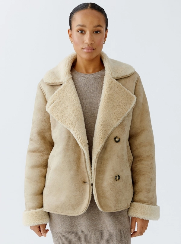 Coats for women - Faux Shearling-Lined Outdoor J - OUI
