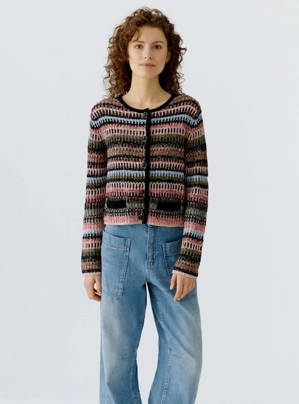 Cardigans / Jackets for women - Striped Cropped Jacket - OUI