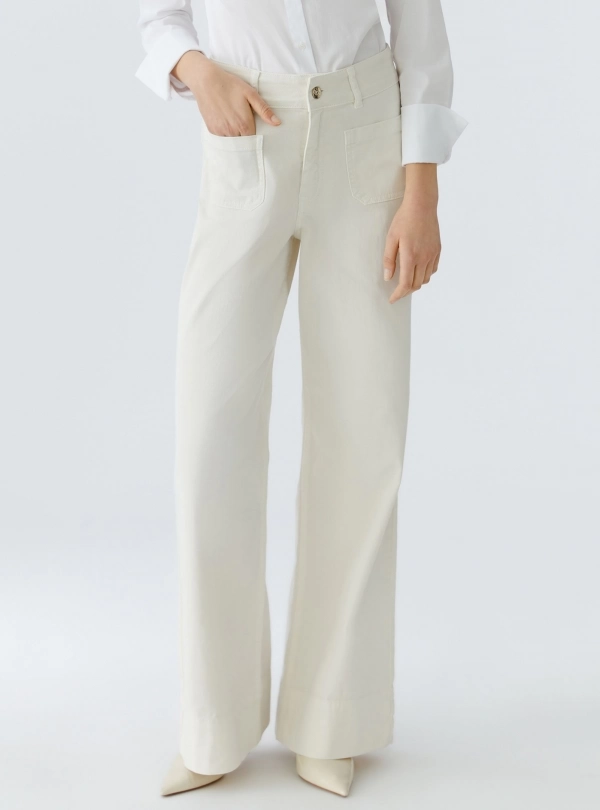 Jeans for women - Patch Pocket Wide-Leg Jeans - OUI