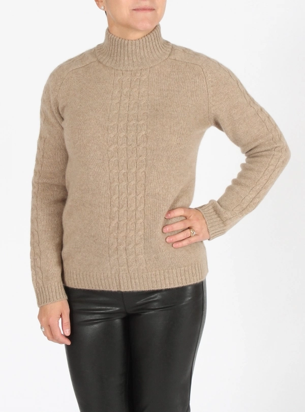 Chandails pour femme - Col Montant Cable - Estheme Cachemire