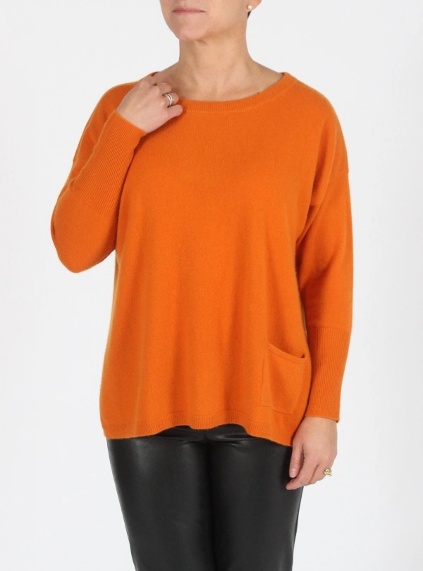 Sweaters for women - Round Neck Back Buttons - Estheme Cachemire