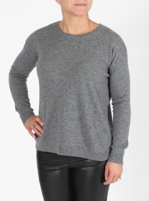 Sweaters for women - Round Neck Zip Back - Estheme Cachemire