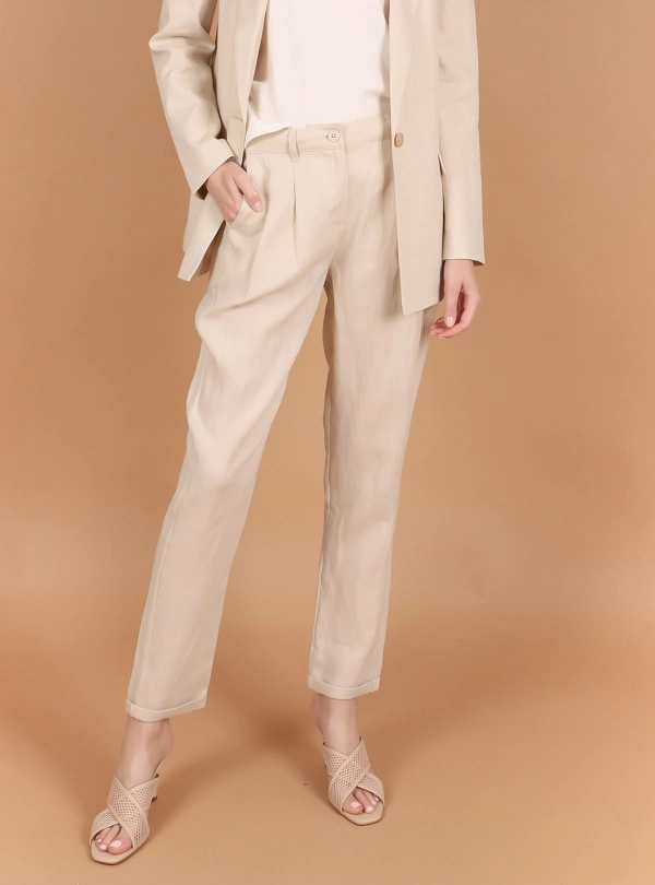 Smart trousers with belt - Women's fashion