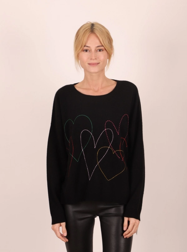 Chandails pour femme - Col Rond Coeur - Estheme Cachemire