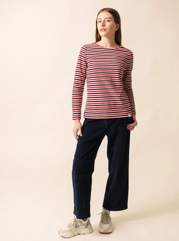Marinières / T-shirts pour femme - Merivelours Tri - Saint James