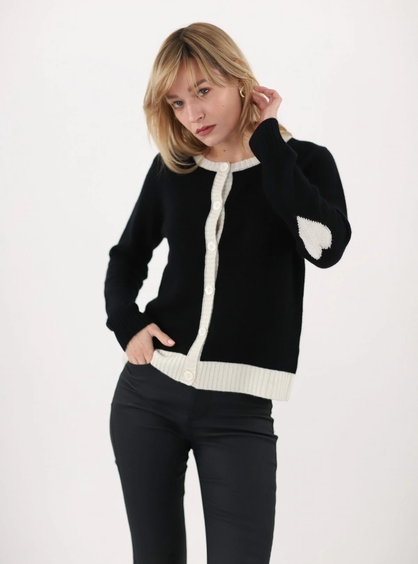 Cardigans pour femme - Cardigan Coeur - Estheme Cachemire